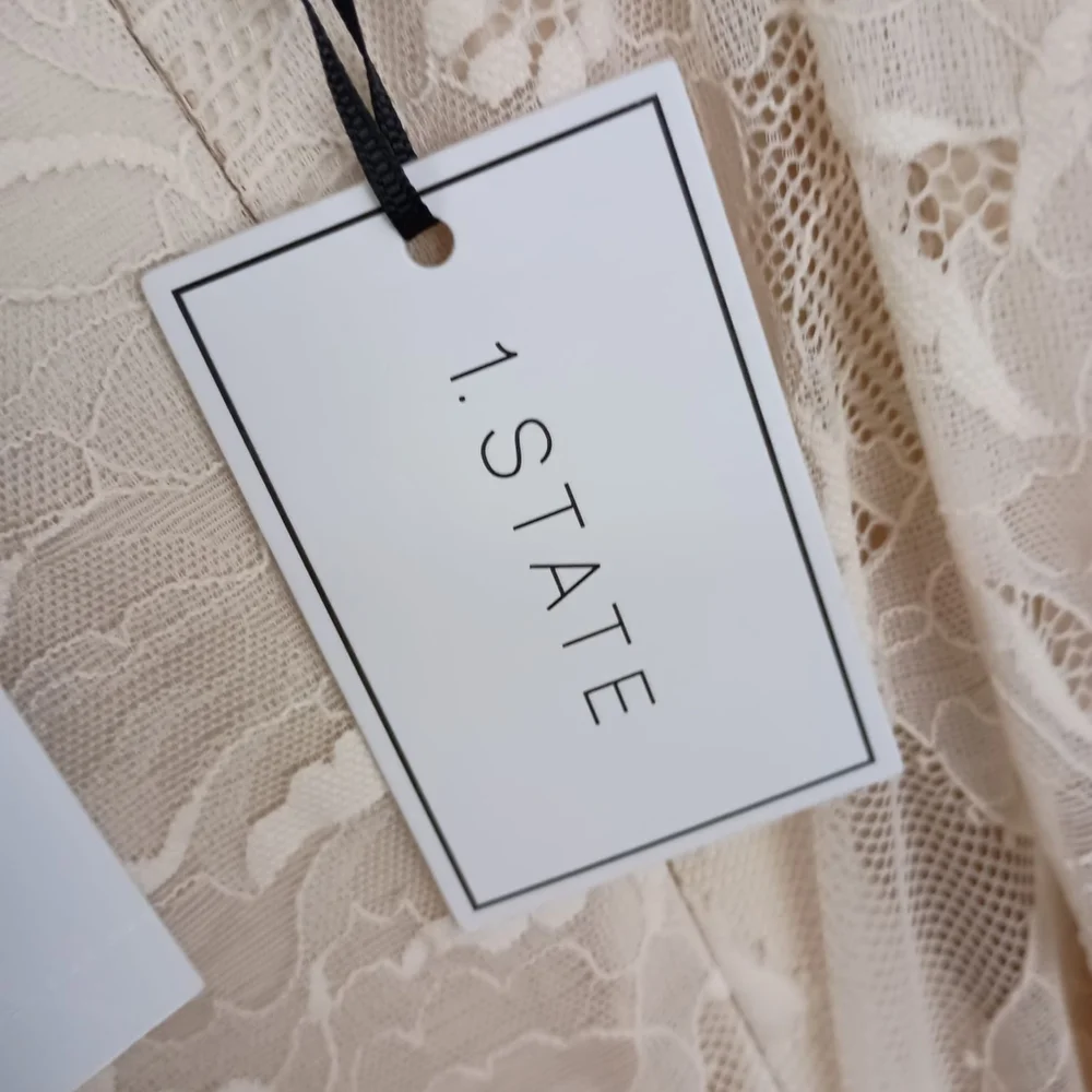 NWT 1. STATE Ruffle Lace Midi Dress In Light Cream Size 12 $149 - Picture 5 of 8